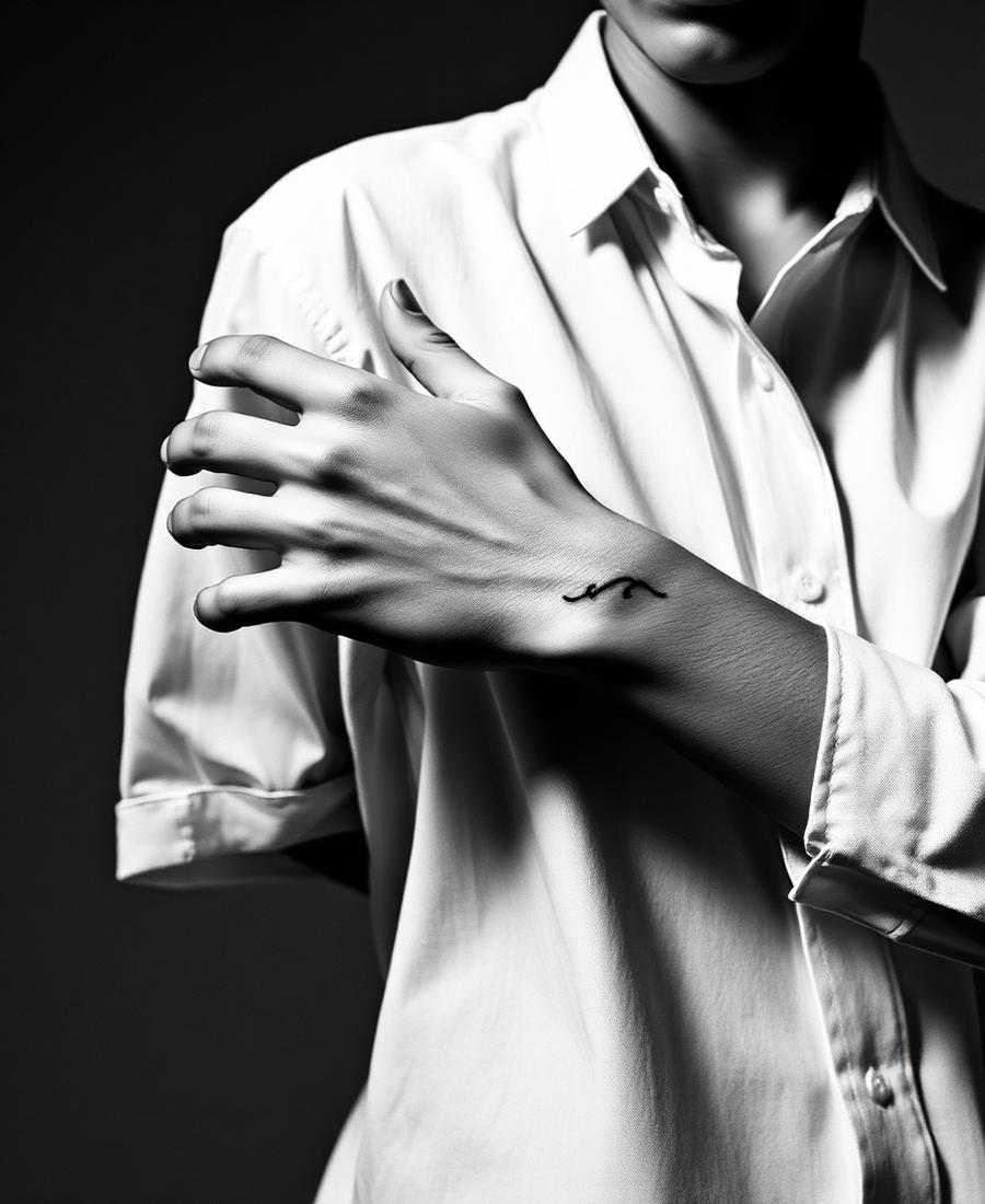 Customer wearing an INKORA semi-permanent tattoo
