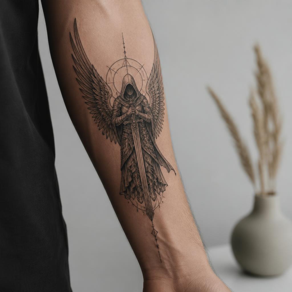Dark Angel semi-permanent tattoo shown on skin